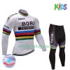 Kind Fietskleding (Wielershirt Lange Mouw + Fietsbroek Lang) 2017 Bora-Hansgrohe N002 Winter Thermal Fleece
